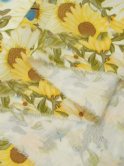 Штапель Премиум (Digital) Солнечный сад, ш.1.45м, вискоза-100%, 105гр/м.кв - Купава фото 2