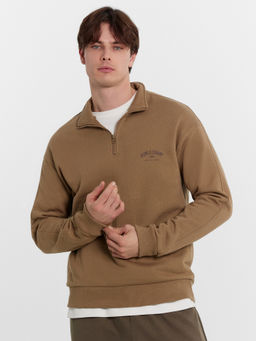 Толстовка мужская бежевая с печатью сепия +печать 121916