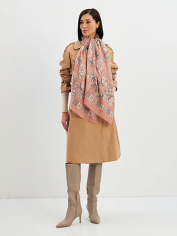 Большой, мягкий, тонкий и очень нежный двусторонний палантин с рисунком. - Tantino фото 10