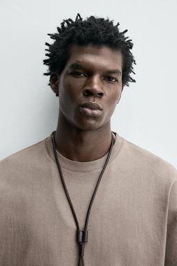 CAMISETA REGULAR FIT HEAVYWEIGHT / Marr?n / Topo - Zara фото 6