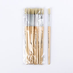 Цена за 10 шт. Кисть щетина № 10, круглая, ручка дерево (международный размер)