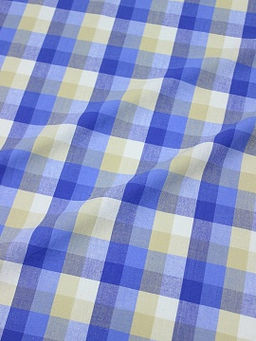Вареный (стираный) хлопок Клетка (1.6*1.6см) цв.василек/телесно-оливковый, ш.2.5м, хл-100%