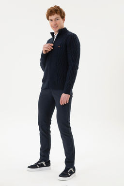 Мужской темно-синий трикотажный кардиган - U.s. polo assn фото 11