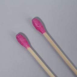 Ватные палочки на деревянной основе «Сердце», 7 см, 112 шт., в пластиковом органайзере, розовые