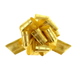 Подарочный бант - шар No5 полоса, золотой, для упаковки подарков