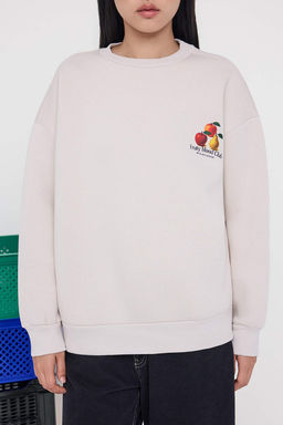 Teen Tas S?rt Bask?l? Oversize/Genis Kal?p Kal?n Ici Polarl? Orme Sweatshirt TWOAW26SW00124 - Trendyolmilla фото 3