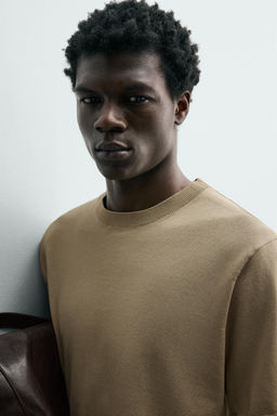 CAMISETA PUNTO LIGERO ALGOD?N / Piedra - Zara фото 6