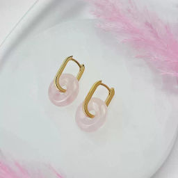 Серьги с Розовым кварцем