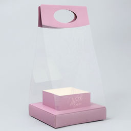 Коробка подарочная складная переноска для цветов, упаковка, «Лаванда», 20 x 20 x 4 см