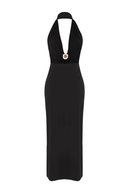 TRENDYOLMILLA Siyah Maxi Orme Aksesuarl? Plaj Elbisesi TBESS25EL00095 фото 6