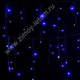 Бахрома уличная мерцающая IP65 d=3,3 мм 80 LED 3 м зелёный провод синяя