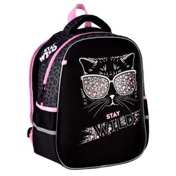 Ранец школьный Феникс+ арт.62978/ 10 СТИЛЬНАЯ КИСА (27,5x37,5x14,5 см, полиэстер, ЭВА панель, глитте