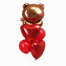 Воздушные шары, букет «Мишка. Сердце», набор 7 шт.