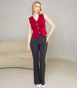 Жилет #КТ31030, бордовый