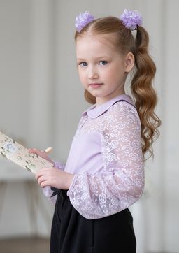 Миноль, блузка трикотажная сиреневый/122-60-54 - Alolika фото 3
