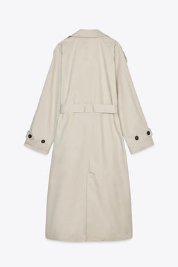 LONG DOUBLE-BREASTED TRENCH COAT WITH BELT - Zara фото 7