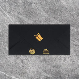 Цена за 5 шт. Конверт для денег «С днем рождения», на черном крафте, тиснение, 16.5×8 см