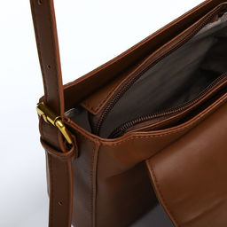 Сумка-мессенджер на клапане, цвет коричневый - Simaland фото 5