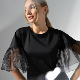 Футболка с рукавами из органзы Сердечное признание - Charutti фото 3