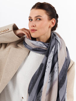 Большой, мягкий, тонкий и очень нежный двусторонний палантин с рисунком - Tantino фото 4