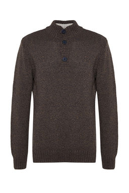 TRENDYOL MAN Vizon Casual Slim Fit Yunlu Yar?m Bal?kc? Dugmeli Triko Kazak TMNAW21KZ0394 - Trendyolmilla фото 17