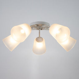 Люстра на потолок BayerLux «Онлайн», 5×15 Вт, Е27, белый/прозрачный