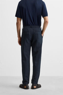 TEXTURED PLEATED TROUSERS - Zara фото 30
