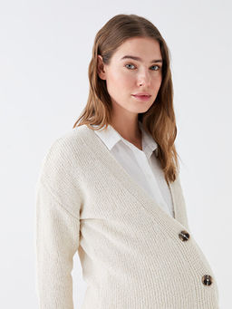 V Yaka D?z Uzun Kollu Hamile Triko H?rka