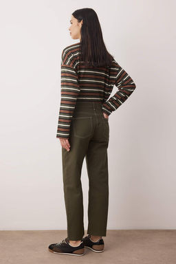 TRENDYOLMILLA Ac?k Mavi Pacas? Kesikli Yuksek Bel Straight Jeans TWOAW25JE00307  фото 26