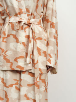 Жакет-кимоно из вискозы 42367 серый с принтом