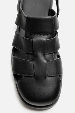 LEATHER CAGE SANDALS - Zara фото 3