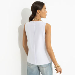 Блуза с декоративными защипами Счастье с тобой (белая) - Charutti фото 5