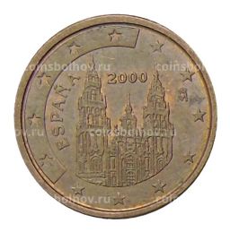 Монета 2 евроцента 2000 года Испания