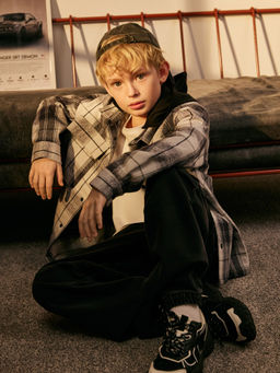 ACOOLA / Сорочка верхняя детская для мальчиков Simum серая клетка  фото 4