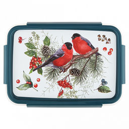 Контейнер для продуктов пластмассовый "Снегири" 1,1л, 16,5х11,6х9,5см, прямоугольный, подходит для СВЧ (Россия)