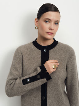 Кардиган из пуха яка 4256 серый