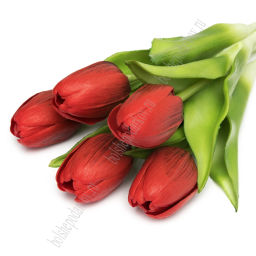 Веточка декоративная Тюльпан 32 см (5 шт) SF-8136, красный - Больше подарков фото 3