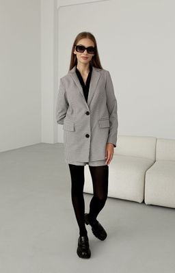 Жакет AURA 1041-170 черно-белый  фото 2