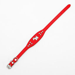 Ошейник-селедка со щенком, 29-32 х 2,5 см, искусственная кожа, красный - Пижон фото 6