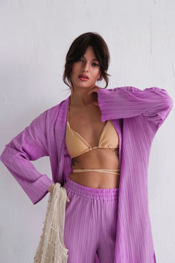 9540 Костюм из кимоно и брюк-палаццо сиреневый - Martichelli фото 6