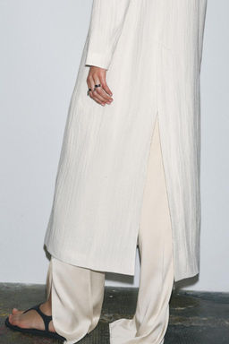 ZW COLLECTION LINEN FROCK COAT - Zara фото 5