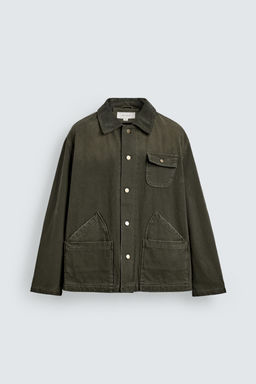 WASHED JACKET WITH COMBINED COLLAR - Zara фото 17