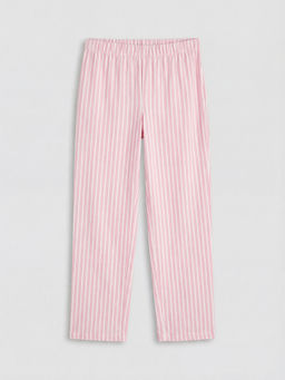 Beli Lastikli ?izgili K?z ?ocuk Pijama Alt?