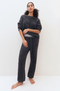 Joggers en punto efecto pelo