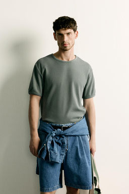 CAMISETA ESTRUCTURA WAFFLE / Verdoso - Zara фото 2