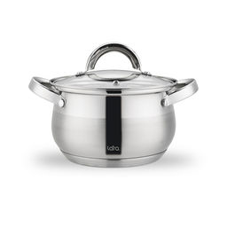 Кастрюля 3,9л серия Симфония LR02-462 5-слой капс индук дно стек крышка нерж матовая полировка /LARA/