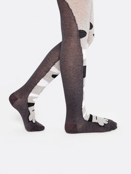 Цена за 3 пары! Колготки детские серые с рисунком в виде кошачьих лапок - Mark formelle фото 3