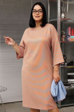 Платье Anastasia 1188.2 гусиная лапка (оранжево-голубой) фото 3