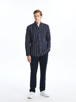 Regular Fit Uzun Kollu ?izgili Erkek G?mlek