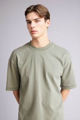 %100 Pamuk Boxy Fit Ti__rt - Defacto фото 3